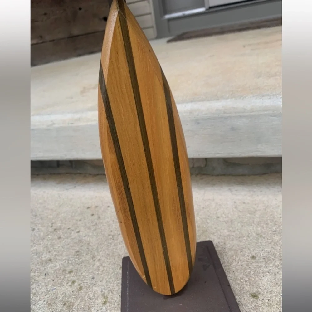 Pacific Coast Lighting Surfboard Pillar Candle Holder Wood Metal Beach Surfer